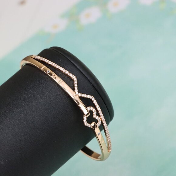 Love Engraved Rose Gold Bangle with Heart Detail, XPBL0593 - Picture 8 of 12